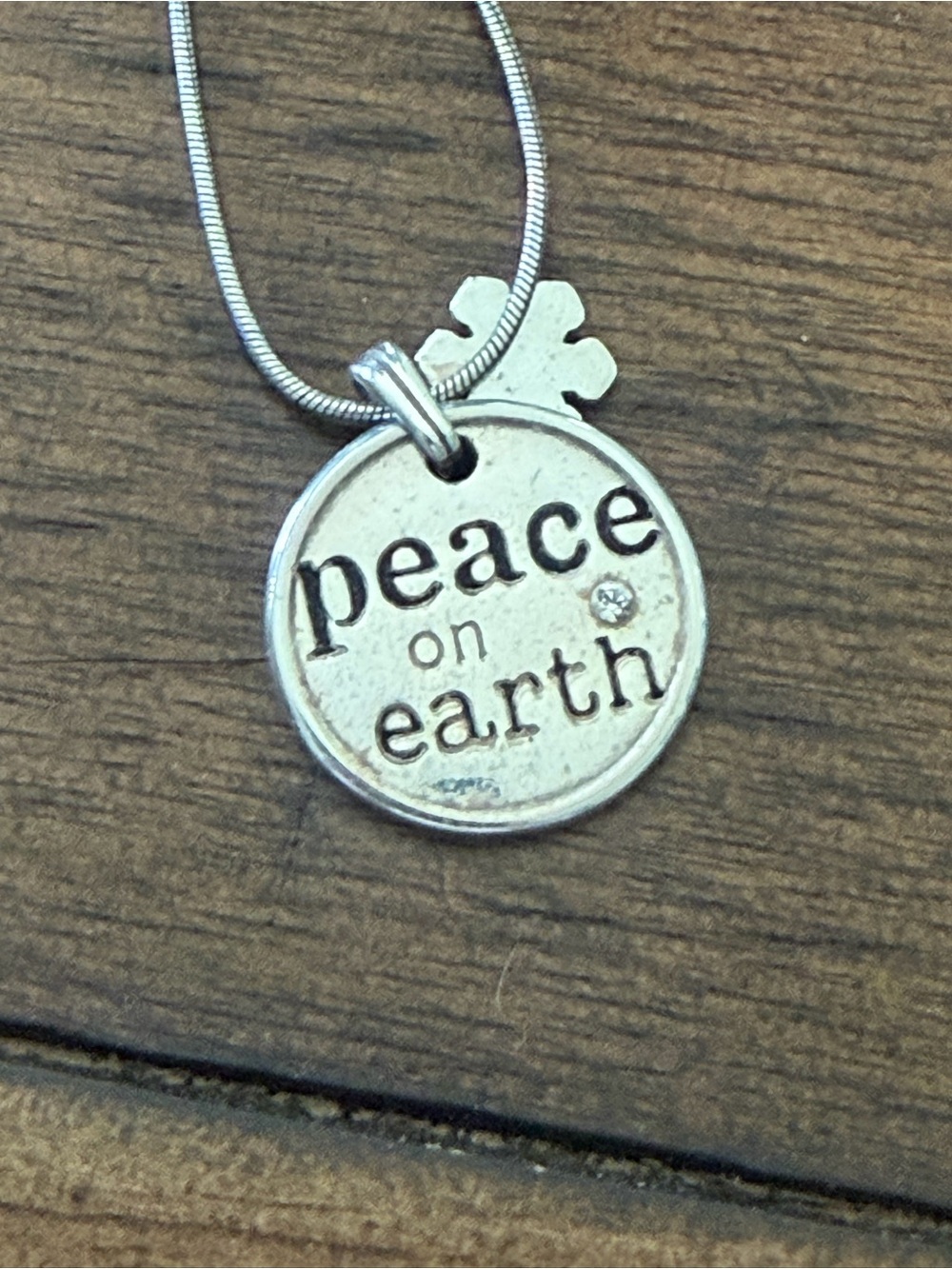 Brighton Necklace Womens Jewelry LET IT SNOW Reverse PEACE ON EARTH Fashion 16” - Picture 3 of 4